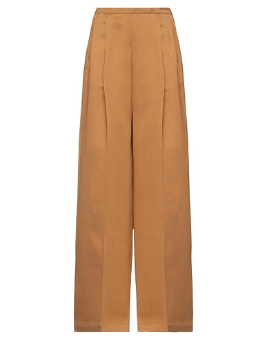 SEMICOUTURE Casual trouser Camel 40% Viscose, 33% Linen, 27% Acetate