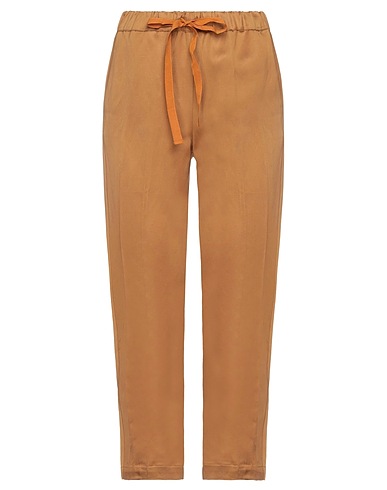 SEMICOUTURE Pantalone Cammello 40% Viscosa, 33% Lino, 27% Acetato