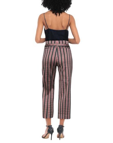 Shop Pt Torino Woman Pants Burgundy Size 6 Cotton, Polyamide, Linen, Elastane In Red