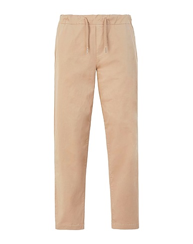8 by YOOX Casual pants COTTON DRAWSTRING CARGO PANTS
 Beige 97% Cotton, 3% Elastane