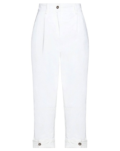 TRUE ROYAL Casual trouser White 98% Cotton, 2% Elastane