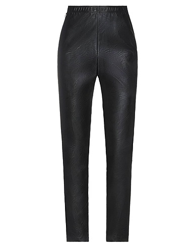 JIJIL Casual trouser Black 100% Viscose, Polyurethane coated