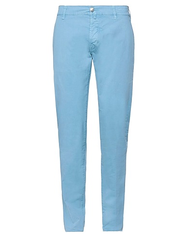 JACOB COHЁN Casual trouser Sky blue 96% Cotton, 4% Elastane