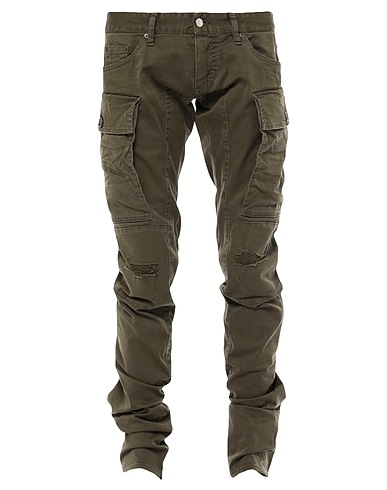 DSQUARED2 Casual trouser Military green 97% Cotton, 3% Elastane, Plastic