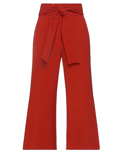 SIMONA CORSELLINI Casual pants Rust 63% Polyester, 27% Viscose, 7% Cotton, 3% Elastane