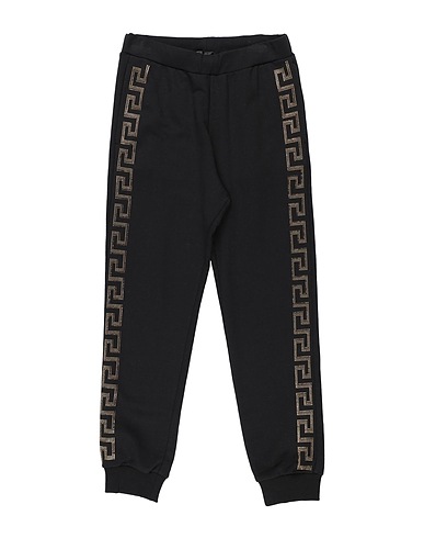 VERSACE YOUNG Casual trouser Black 100% Cotton, Elastane