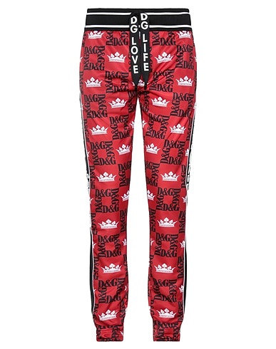 DOLCE&GABBANA Casual trouser Burgundy 100% Polyester, Silk, Elastane