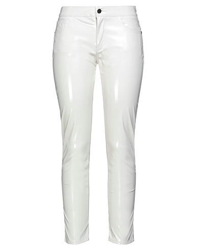 LANEUS Casual trouser Ivory 100% Polyurethane, Polyester