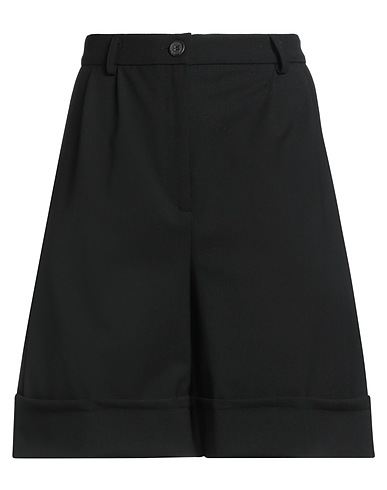 SEMICOUTURE Shorts & Bermuda Black 53% Polyester, 43% Virgin Wool, 4% Elastane