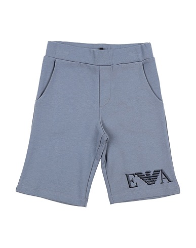 EMPORIO ARMANI Shorts & Bermuda Slate blue 50% Cotton, 50% Modal
