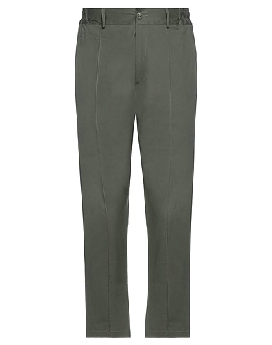 BLACK CIRCUS Casual trouser Military green 80% Cotton, 15% Polyester, 5% Elastane