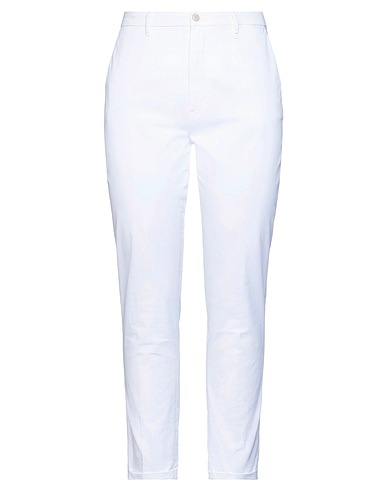 PENCE Casual trouser White 98% Cotton, 2% Elastane