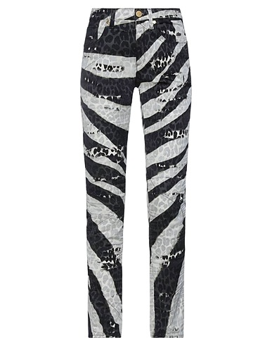ROBERTO CAVALLI Casual pants Black 97% Cotton, 3% Elastane, Silk