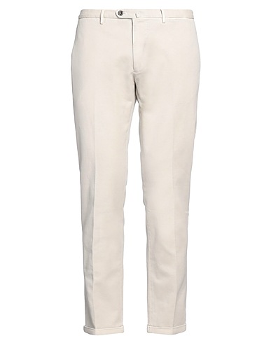 SANTANIELLO Casual trouser Ivory 98% Cotton, 2% Elastane