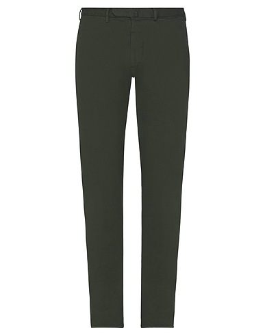 SANTANIELLO Casual trouser Military green 98% Cotton, 2% Elastane