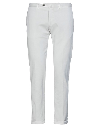 SANTANIELLO Casual trouser Light grey 98% Cotton, 2% Elastane