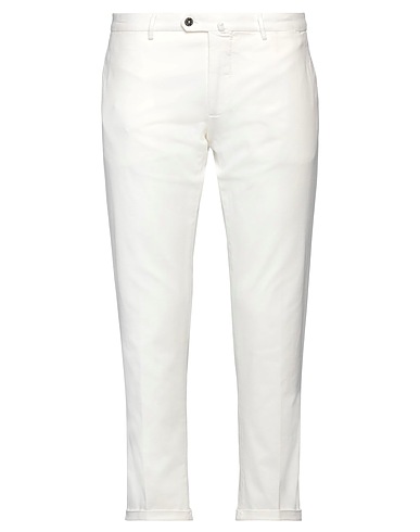 SANTANIELLO Casual pants White 98% Cotton, 2% Elastane
