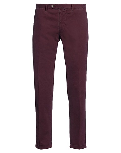 SANTANIELLO Casual trouser Plum 98% Cotton, 2% Elastane
