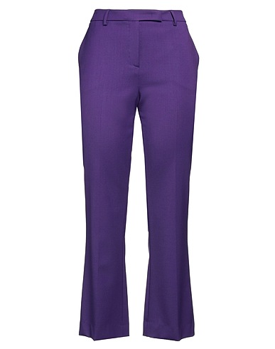 QL2  QUELLEDUE Casual pants Purple 97% Virgin Wool, 3% Lycra®