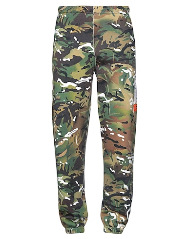 HERON PRESTON Casual trouser Military green 100% Cotton, Elastane, Polyester, Polyurethane, PVC - Polyvinyl chloride