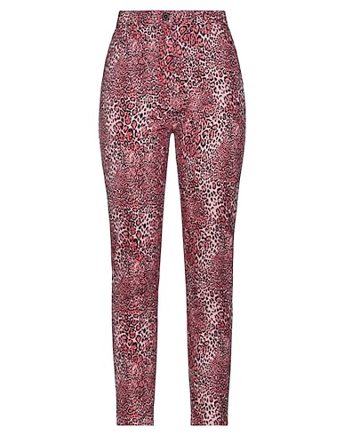 ELISABETTA FRANCHI Casual pants Pink 97% Cotton, 3% Elastane, Cow leather