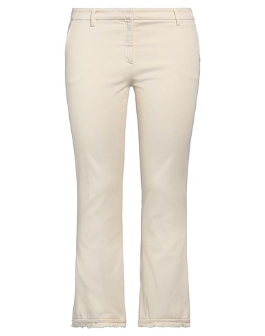 TRUE ROYAL Casual pants Ivory 98% Cotton, 2% Elastane