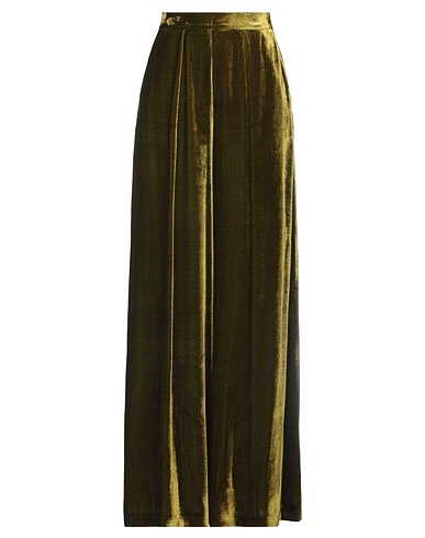 L' AUTRE CHOSE Casual trouser Military green 80% Viscose, 20% Silk
