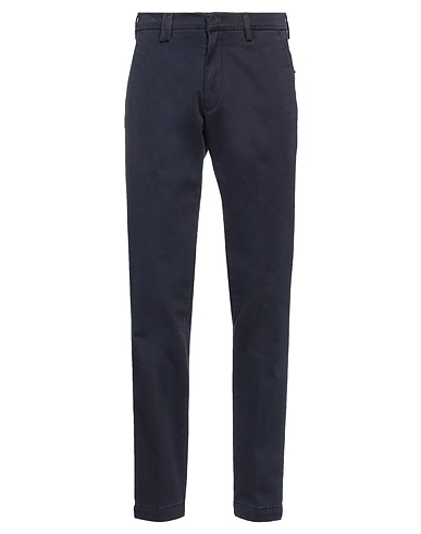 BRO SHIP Casual trouser Navy blue 98% Cotton, 2% Elastane