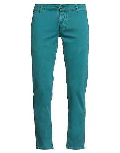 MC DENIMERIE Casual trouser Deep teal 97% Cotton, 3% Elastane