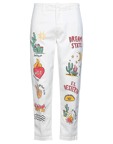 DONDUP Casual trouser White 98% Cotton, 2% Elastane