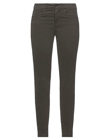 TRANSIT Casual trouser Dark brown 97% Cotton, 3% Elastane