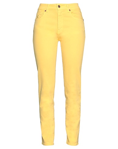 AVANTGAR DENIM by EUROPEAN CULTURE Casual trouser Yellow 93% Cotton, 5% Polyester, 2% Rubber
