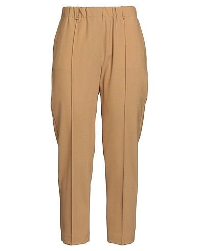 ALYSI Casual trouser CHOCOLAT Camel 53% Polyester, 44% Virgin Wool, 3% Elastane