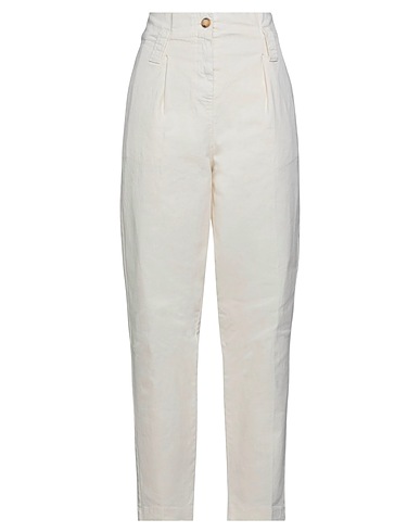 ALPHA STUDIO Casual trouser Ivory 97% Cotton, 3% Elastane