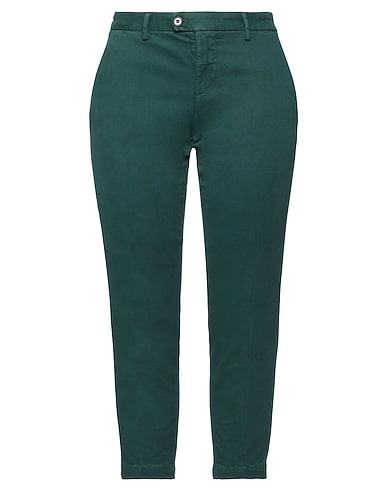 ROŸ ROGER'S Casual trouser Emerald green 98% Cotton, 2% Elastane