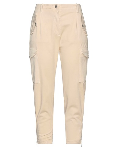 MERCI ITALIA Casual trouser Ivory 98% Cotton, 2% Lycra®