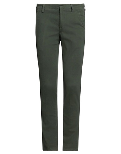 DONDUP Casual trouser Dark green 97% Cotton, 3% Elastane