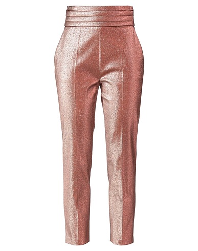 ELISABETTA FRANCHI Casual pants Bronze 82% Cotton, 15% Metallic fiber, 3% Polyester