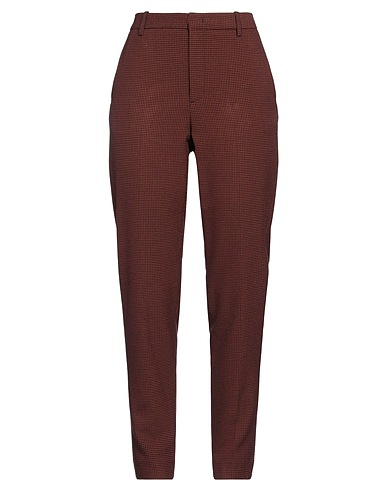 DESIGNERS REMIX Casual trouser Brown 64% Polyester, 32% Rayon, 4% Elastane
