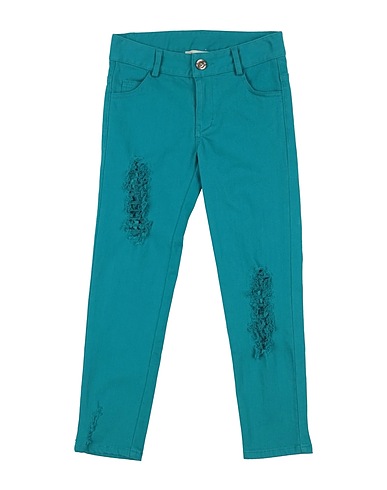 TWINSET Casual trouser Deep teal 98% Cotton, 2% Elastane, Polyester
