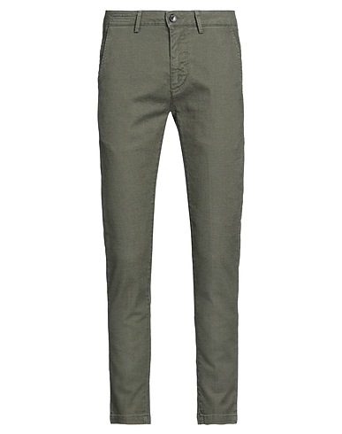 YAN SIMMON Casual trouser Military green 85% Cotton, 13% Polyester, 2% Elastane