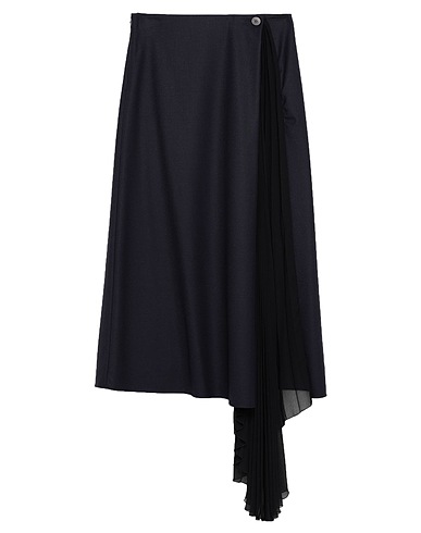 CHLOÉ Midi skirt Midnight blue 98% Virgin Wool, 2% Elastane, Synthetic fibers, Silk, Buffalo Horn