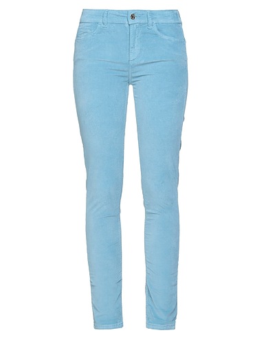 LIU •JO Casual trouser Pastel blue 97% Cotton, 3% Elastane