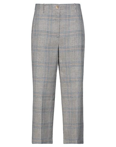 SEMICOUTURE Casual trouser Khaki 67% Linen, 33% Cotton