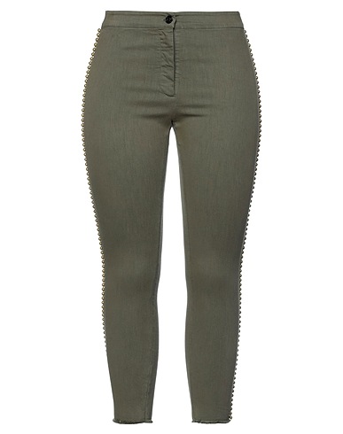8PM Casual pants Military green 68% Cotton, 29% Lyocell, 3% Elastane, Brass
