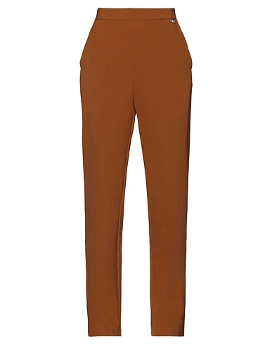 MY TWIN TWINSET Casual pants Brown 96% Polyester, 4% Elastane