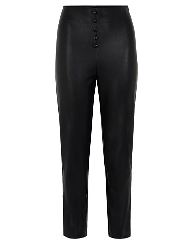 8 by YOOX Casual trouser Black 95% Polyester, 5% Elastane, Polyurethane coated