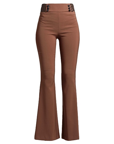 FRACOMINA Casual trouser Brown 90% Polyester, 10% Elastane, Viscose, Nylon