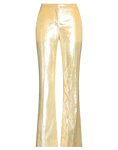 MOSCHINO Casual trouser COUTURE Yellow 100% Polyester, Acetate, Polyamide