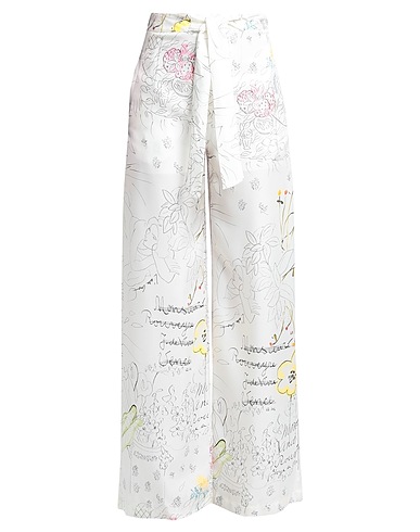 L' AUTRE CHOSE Casual trouser White 61% Cupro, 39% Viscose
